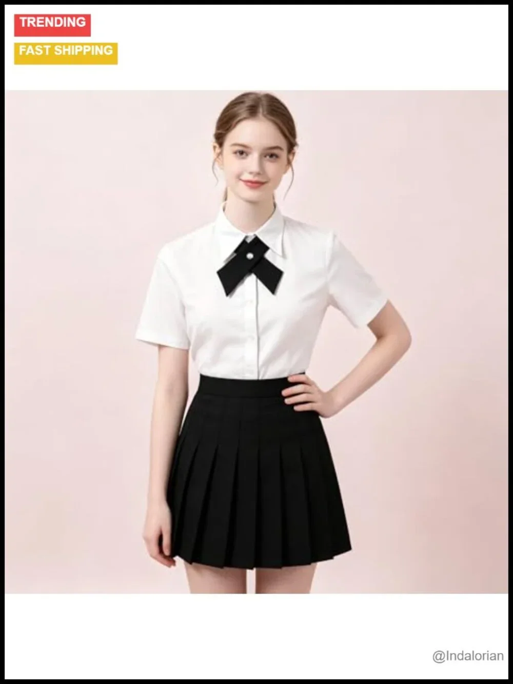 Adjustable Criss-Cross Bow Tie for Women Teen School Uniform